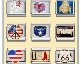 Italiaanse bedelarmband Amerikaanse cultuur \ Italiaanse bedels \ Italiaanse armband \ vintage Italiaanse charme \ Charm voor armband