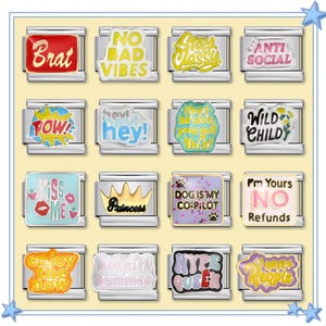 Individuality Series Italian Charm Bracelet \ Italian Charms \ Italian Bracelet \ Vintage Italian Charm \ Charm for Bracelet