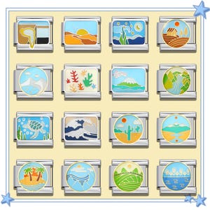 Landscape Italian Charm Bracelet \ Italian Charms \ Italian Bracelet \ Vintage Italian Charm \ Charm for Bracelet