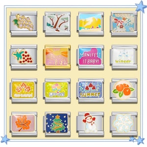 Four Seasons Italian Charm Bracelet \ Italian Charms \ Italian Bracelet\Vintage Italian Charm\Charm for Bracelet\Spring,summer,autumn,winter