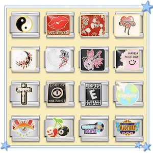 American Retro Subculture Italian Charm Bracelet \ Italian Charms \ Italian Bracelet \ Vintage Italian Charm \ Charm for Bracelet