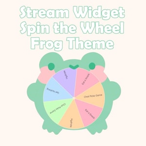 May include: A green frog-shaped wheel with eight sections. The sections are labelled with the following options: "Get Nothing", "Hydrate", "Chat Picks Game", "Eat a Snack", "Chat Picks Game", "Eat a Snack", "Hydrate", and "Get Nothing".