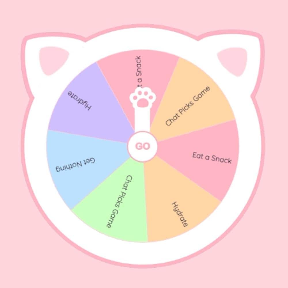 Cat Theme Wheel Spin Widget | Roulette Spin | Customizable Subathon ...
