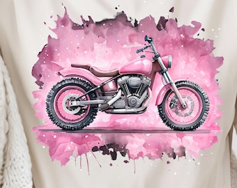 Pink Motorcycle PNG, Motorcycle Design, Motorcycle Lover Gift, Bike Shirt PNG, Sublimation Design, Instant Download png, Biker Gift, Biker