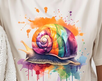 Colorful Snail PNG, Snails Shirt PNG, Sublimation Design, Instant Download, Snail Lover PNG