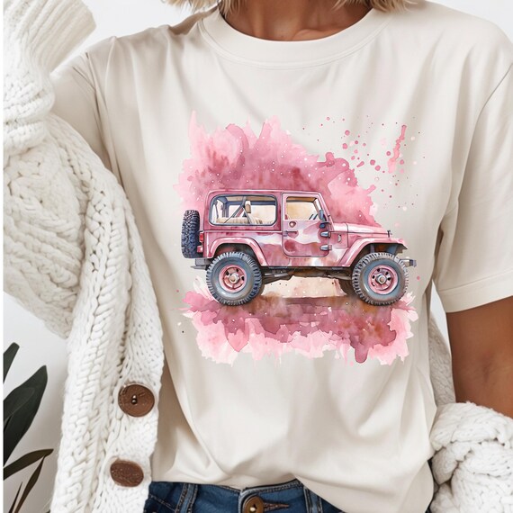 Pink Jeep PNG, Sublimation Design, Pink Off Road Shirt PNG, Jeep Girl design, Jeep Lover Gift, Jeep Love, Jeep Dijital Download