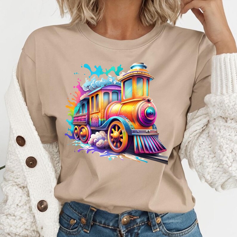 Cloud Train PNG, Train Lover Png, Sublimation Design, Colorful Train ...