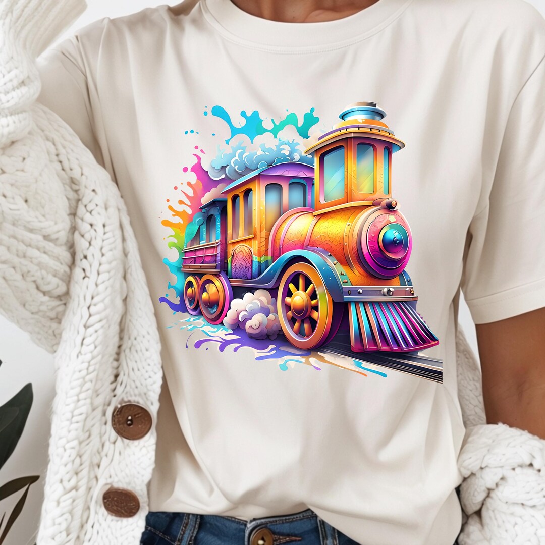 Cloud Train PNG, Train Lover Png, Sublimation Design, Colorful Train ...