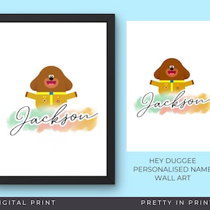 Hey Duggee Personalised Name Wall Art Print