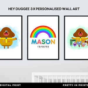 Hey Duggee Personalised Wall Art | Room Decor | Hey Duggee