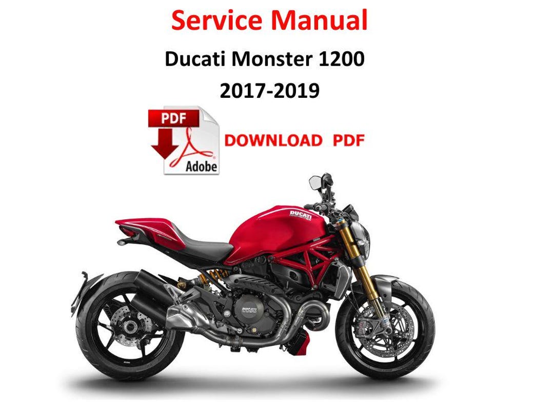 Ducati Monster 1200 2016 2019 PDF Service Manual Repair Guide
