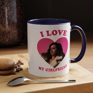 I love my girlfriend Priscilla Delgado as Angel retro heart Mug, Priscilla Delgado as Angel Design Accent Ceramic Mug, (11oz) image 3