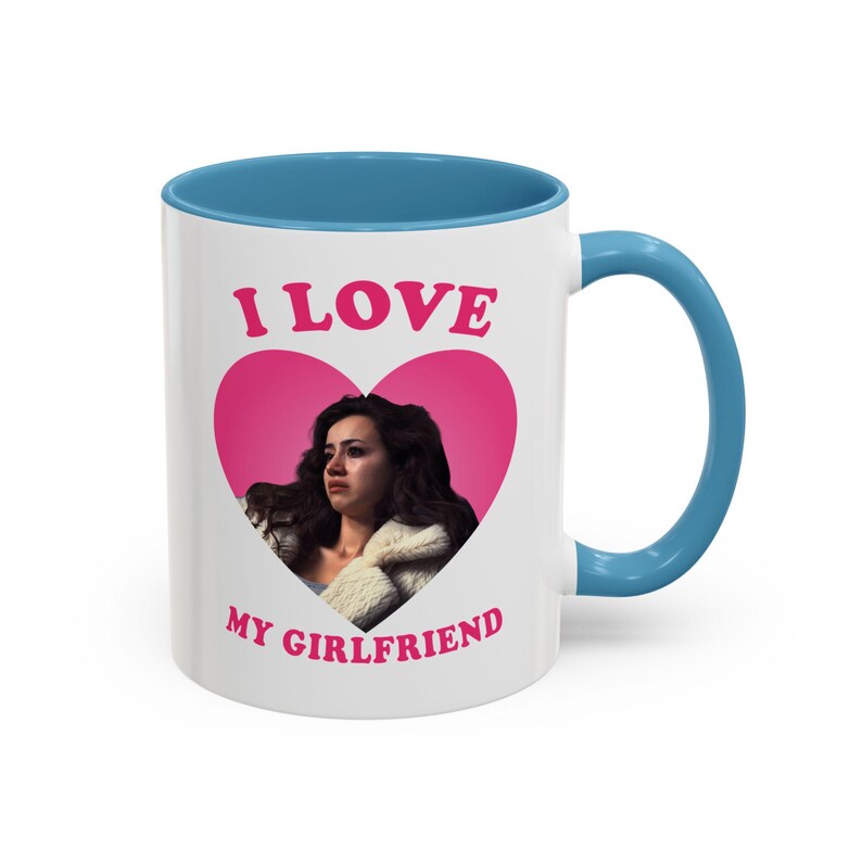 I love my girlfriend Priscilla Delgado as Angel retro heart Mug, Priscilla Delgado as Angel Design Accent Ceramic Mug, (11oz) image 15