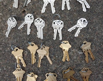 House Keys Craft Ornament Collage Repurpose Project New Home Gift 10 Pair / 20 Keys Choose Your Color Prop Upcycle Project