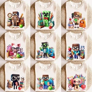 Boys Girls Back To School Png Bundle, Gamer Boys Png, Elementary Design, First Day Of School Png, Teacher School Png, Boy Kids Back School