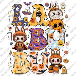 Monster Doll Horror Friends png, horror stripfiguur png, trendy pop Halloween, kawaii monsters clipart, spookachtig seizoen png, pompoen png