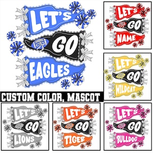 Custom Pennant Lace Flag Png Bundle, Go Team Png, Game Day, Sport Team,School Spirit, Eagles/ Tigers/ Bulldogs Pennant Png, Mascot Team Flag