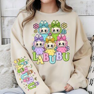 Bundle Pink Cartoon Character Png, Monster Doll on Sleeve Png, Perfect Gifts For Kid Png, Monster Characters Png, Kawaii Monsters Cliparts