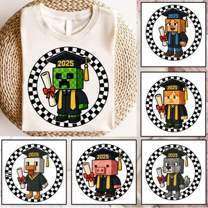 Bundle Graduation Gamer 2025 Png, Senior Graduation Png, Game Characters Grad Png, Graduation 2025 Png, Pixel Gaming Png, Cartoon Movie Png