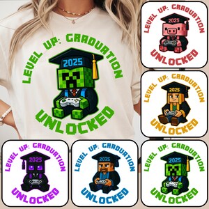 Bundle Graduation Gamer 2025 Png, Level Up Graduation Unlocked Png, Senior Graduation Png, Game Characters Grad 2025 Png, Pixel Gaming Png