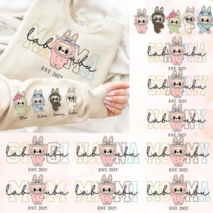 Mama Cartoon Character Png, Custom Name Mama, Grandma Monster Doll on Sleeve, Personalized Mom Png, Custom Mothers Day Gift,Mother's Day Png