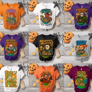 Horror Character Cereal Png Bundle, Funny Cereal Killers Png, Horror Movie Characters Png, Scary Movies, Spooky Season, Halloween Movie Png