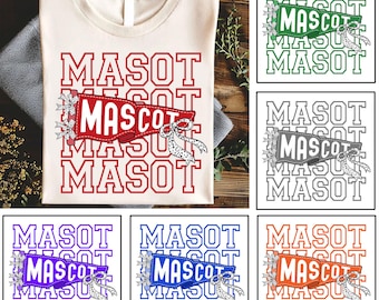 Colorful Mascot Team Flag Png Bundle, Pennant Flag Png, Game Day Png, School/ Teacher Team Png, Sport Team, Pennant Cheer Png, School Spirit
