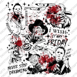 Retro Halloween png, Horror Characters Png, Horror Movie Png, Horror Png, Trendy Halloween Graphic Png, Scary Movie Png, Spooky Season Png