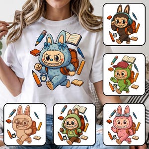 Doll Cartoon Back To School Png Bundle, Perfect Gift for Kids Png, Cartoon School Shirt Design, First Day Of School, Kawaii Monsters Clipart