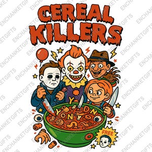 Funny Cereal Killer Png, Killer Crunch Png, Halloween Character Cereal Png, Halloween Horror Characters Png, Spooky Vibes, Scary Movies Png