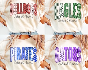 Custom School Name Png, Personalized Sports Team/School/Teacher Png, School Spirit Png, Cheer Team Mascot Png, Varsity Letters, Game Day Png