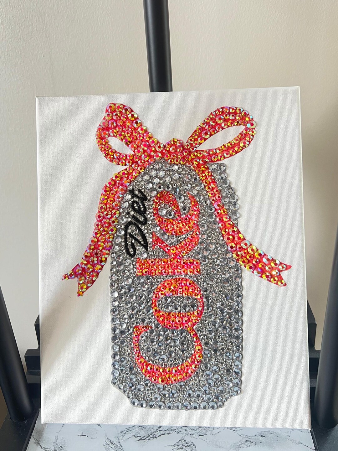 Diet Coke Rhinestone Art, Rhinestone Canvas Art, Homemade Art - Etsy