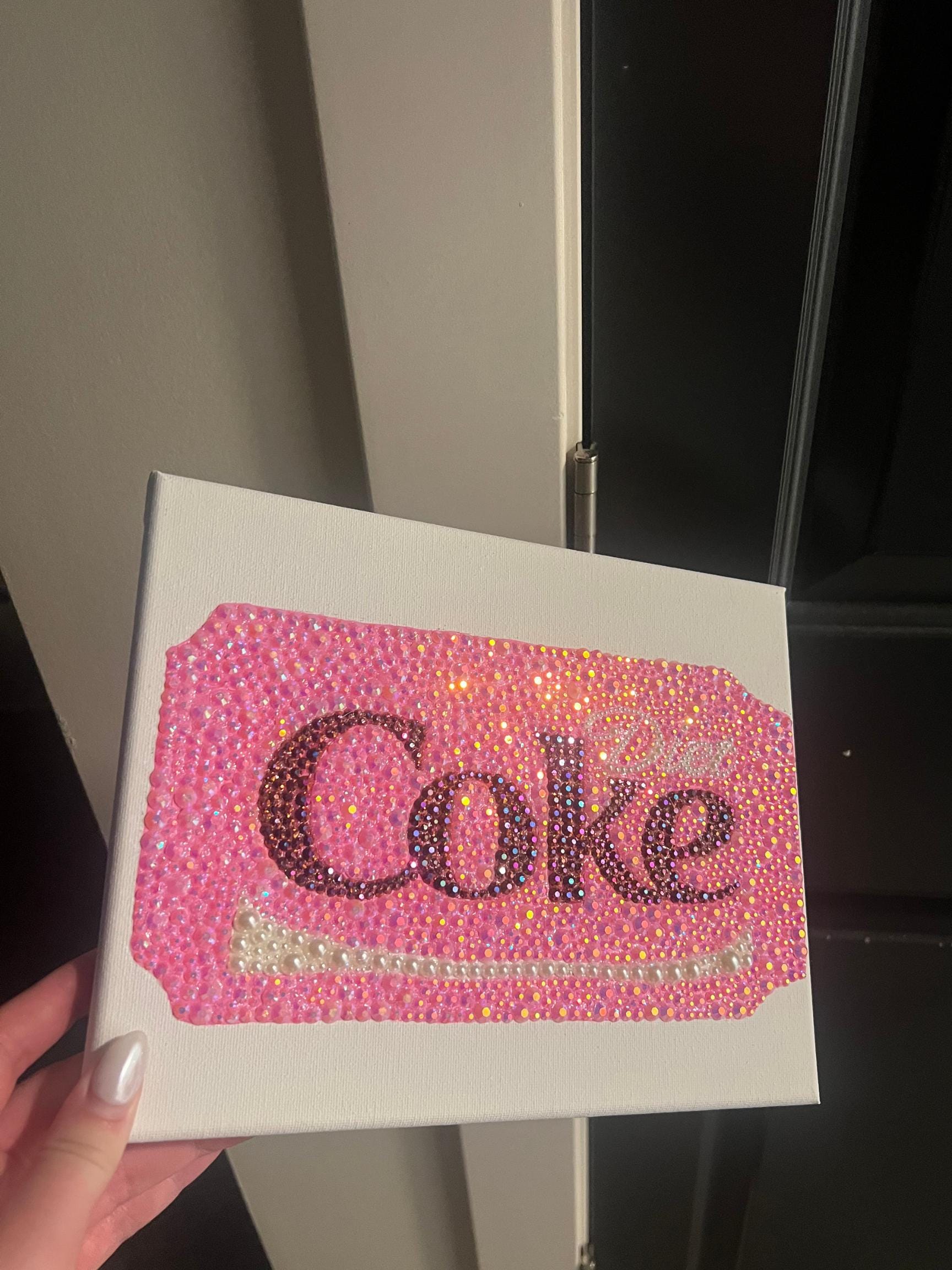Pink Diet Coke Rhinestone Canvas - Etsy
