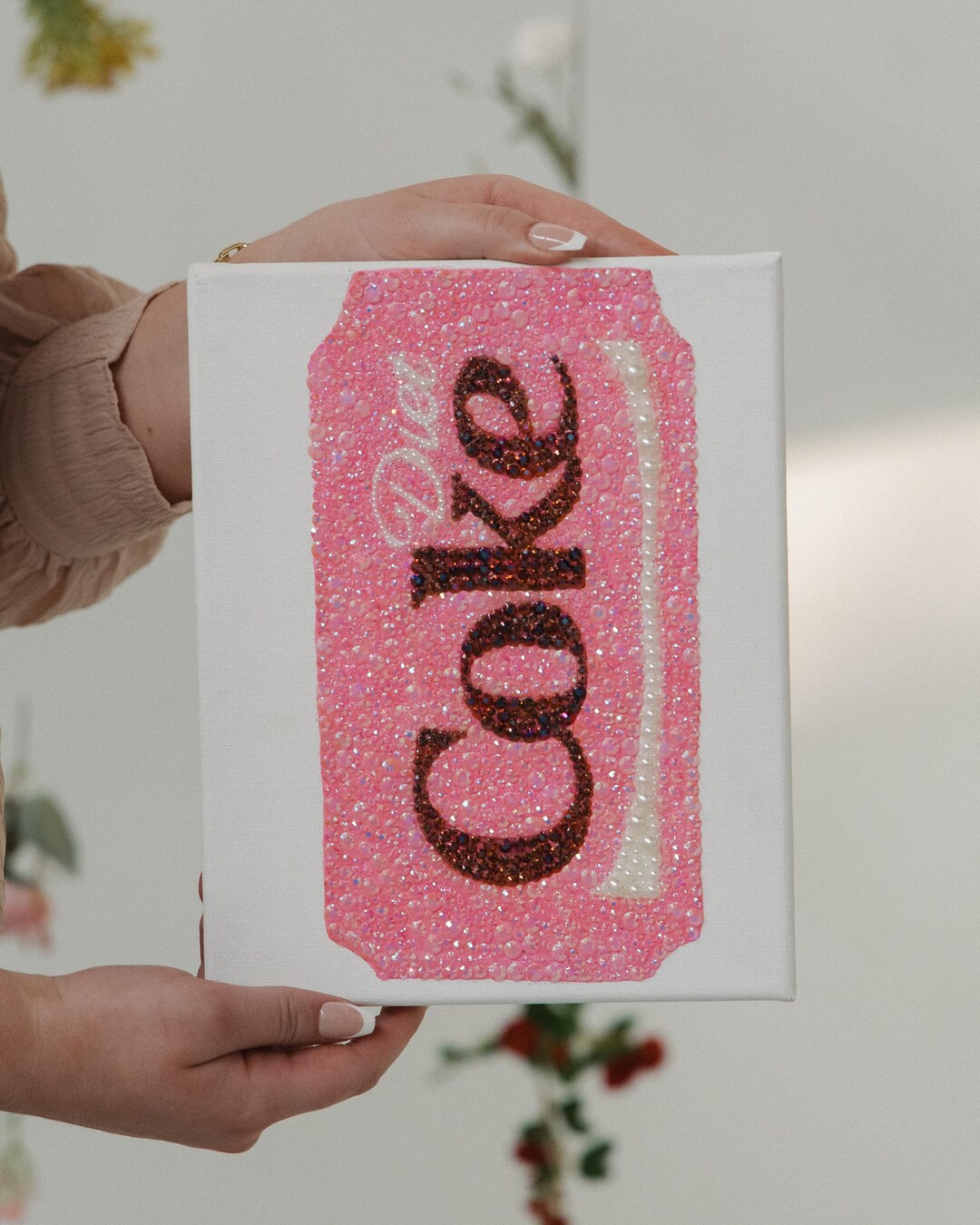 Pink Diet Coke Rhinestone Canvas - Etsy