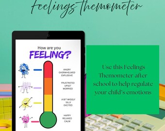 Printable Feelings Thermometer | Emotional Regulation Tool for Kids | Calm Down Corner Resource | Digital Download