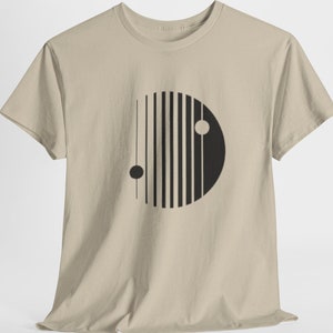 Modern Yin Yang Tee - Creative Minimalist Line Art Abstract Shapes Shirt