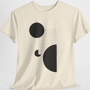Line Art Modern Tee - Minimalist Geometric Style Abstract Black White Shirt