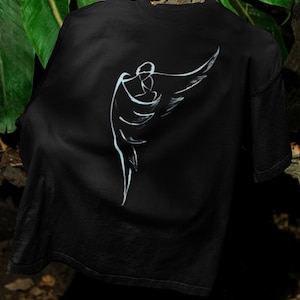 Inspirational Angel Wings Shirt, Artistic Design Graphic Tee Gift, Ideal for Unique Fashion and Spiritual Style