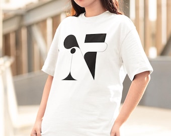 Geometric Abstract Face T-Shirt, Minimalist Art Tee, Modern Graphic Design