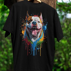 Colorful Pitbull Gift, Vibrant Dog Art for Pet Lovers, Unique Dog Decor Idea, Perfect Gift for Animal Enthusiasts