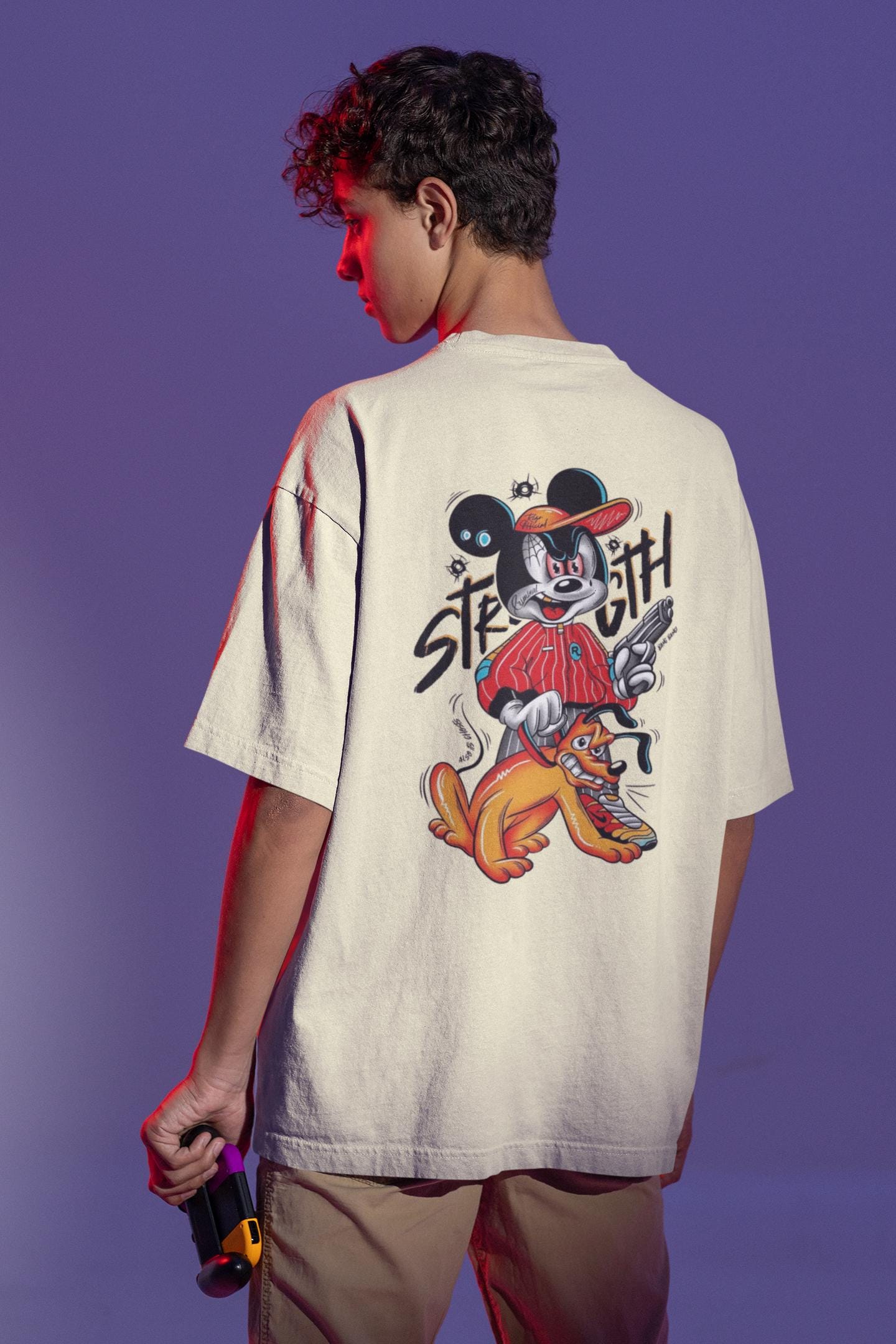 Débardeur Mickey Mouse Gangsta - Taille L - Occasion Très Bon état - Marque Tultex