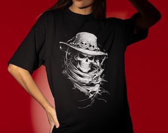 Skull Cowboy Graphic T-Shirt: Gothic Western Biker Tee