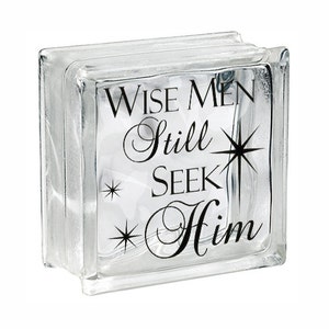 Christmas Decal Christmas Decoration Stars and Wise Men Still Seek Him Holiday Decor Vinyl Wall Decal, Charger Plate Glass Block Tile Decal image 3