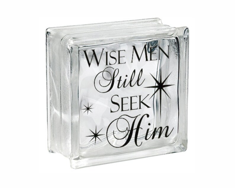 Christmas Decal Christmas Decoration Stars and Wise Men Still Seek Him Holiday Decor Vinyl Wall Decal, Charger Plate Glass Block Tile Decal image 3