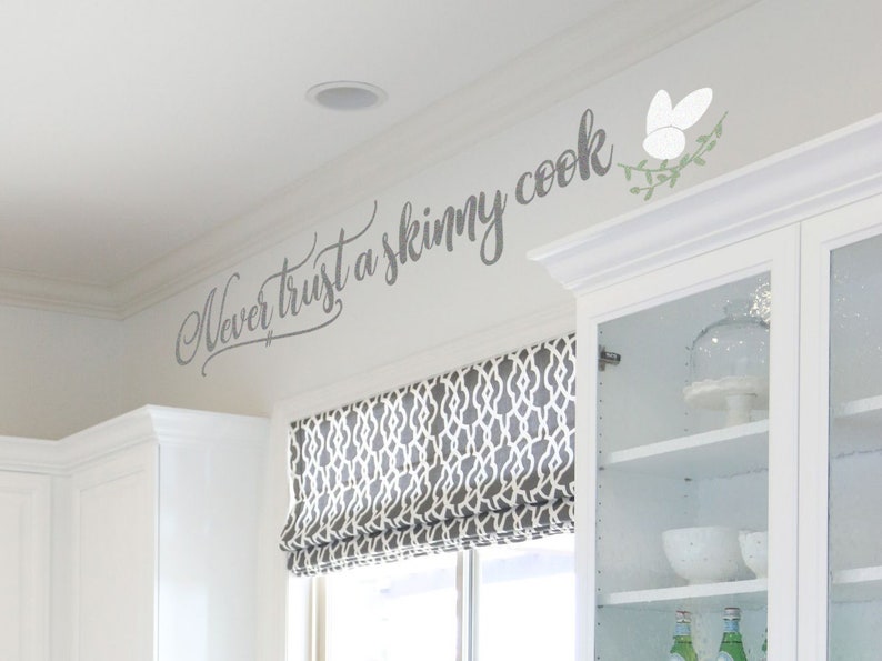 Vertrouw nooit een skinny cook keuken muur decor boerderij keuken vinyl belettering keuken muur sticker / keuken stencil voor houten teken afbeelding 5