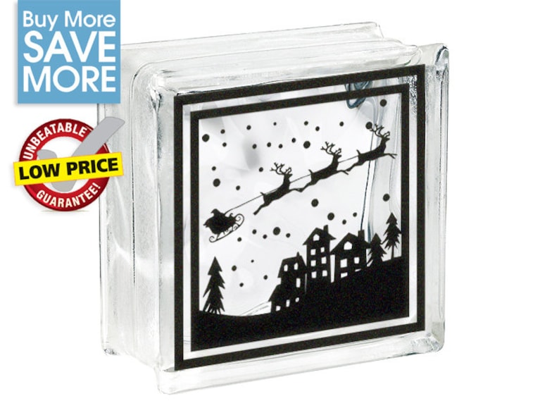 Christmas Glass Block Decal Glass Block Sticker DIY Christmas Etsy