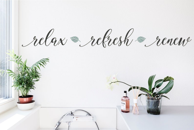 Relax Refresh Renew Bathroom Wall Decor Wall Art/ Spa Decor/ Etsy