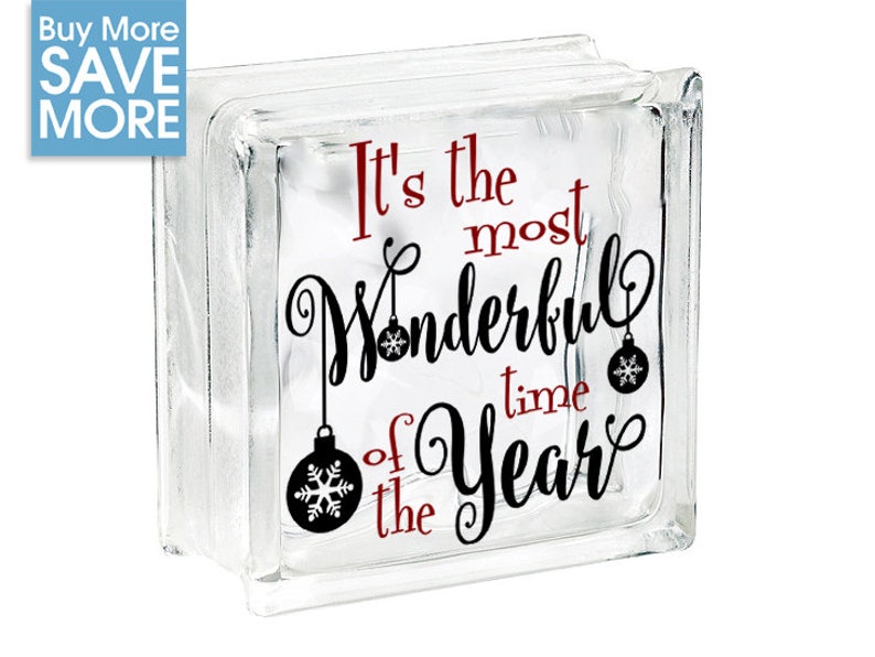 Glass Block Decals/ Christmas Vinyl Decals/ Christmas Decor Etsy
