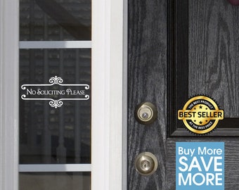 No Soliciting Door Sign -Trending Now- No Solicitation Sign Best Selling Items Vinyl Lettering Door Decal Doorbell Sign Vinyl Decal Sticker