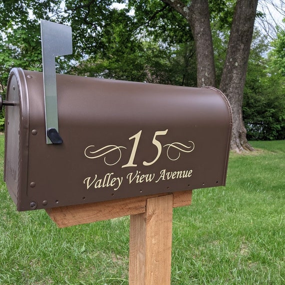 Mailbox decal, address decal, mailbox numbers, mailbox stickers, mailbox  lettering, mailbox design with trees